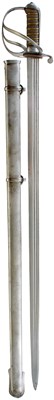 Lot 100 - AN 1821 PATTERN INDIAN CAVALRY OFFICER'S SWORD WITH TROPHY BLADE
