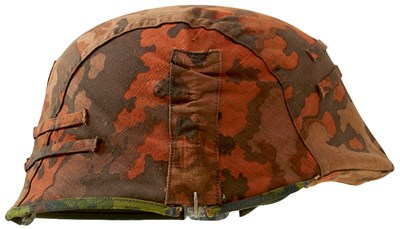 Lot 792 - A THIRD REICH WAFFEN-SS MAN'S M40 TYPE HELMET AND COVER