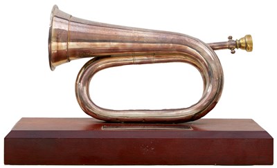 Lot 582 - A PRESENTATION SILVER PLATED BUGLE TO THE KING'S OWN YORKSHIRE LIGHT INFANTRY