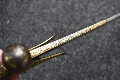 Lot 62 - A FINE 19TH CENTURY GOLD DECORATED INDIAN TULWAR