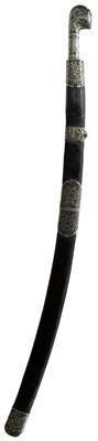 Lot 148 - A 19TH CENTURY DAGESTANI SILVER NIELLO SHASQUA