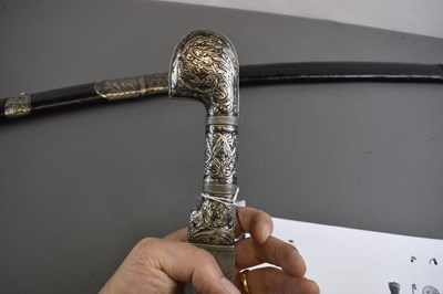 Lot 148 - A 19TH CENTURY DAGESTANI SILVER NIELLO SHASQUA