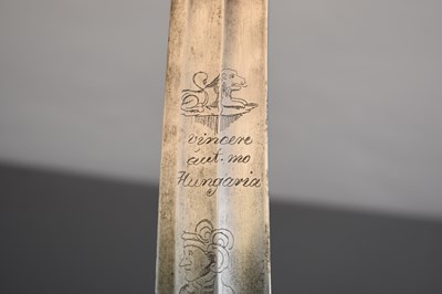 Lot 148 - A 19TH CENTURY DAGESTANI SILVER NIELLO SHASQUA