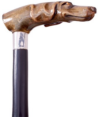 Lot 657 - A GOOD 19TH CENTURY EBONISED BAMBOO SWORD STICK