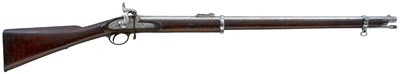 Lot 467 - A .577 CALIBRE PERCUSSION 1858 PATTERN BAR ON BAND SHORT RIFLE