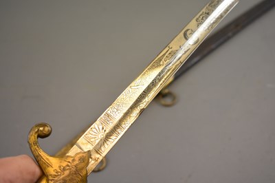 Lot 155 - A FIRST WAR PERIOD OTTOMAN TURKISH OFFICER'S SHAMSHIR OR SWORD
