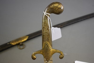 Lot 155 - A FIRST WAR PERIOD OTTOMAN TURKISH OFFICER'S SHAMSHIR OR SWORD