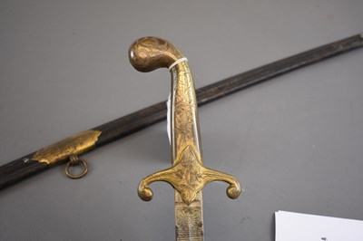 Lot 155 - A FIRST WAR PERIOD OTTOMAN TURKISH OFFICER'S SHAMSHIR OR SWORD