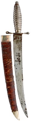 Lot 188 - A SCARCE 18TH CENTURY SILVER HILTED OFFICER'S DIRK