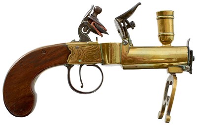 Lot 321 - A LATE 18TH OR EARLY 19TH CENTURY GUN BARREL TINDER LIGHTER