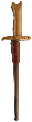 Lot 714 - A SCARCE FIRST WORLD WAR PERIOD WEBLEY BAYONET AND PRIDEAUX LOADER ENSEMBLE
