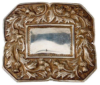 Lot 367 - TWO SCOTTISH WHITE METAL BELT BUCKLES