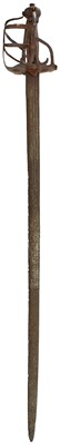 Lot 246 - AN ENGLISH CIVIL WAR PERIOD MORTUARY HILTED BACK SWORD