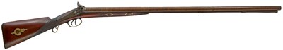 Lot 464 - A LARGE 10-BORE DOUBLE BARRELLED PERCUSSION SPORTING GUN BY MOORE