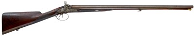 Lot 395 - A DOUBLE BARRELLED 12-BORE PERCUSSION SPORTING GUN BY CHARLES MOORE