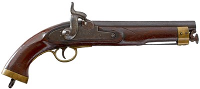 Lot 411 - A .650 CALIBRE EAST INDIA COMPANY PERCUSSION CAVALRY PISTOL WITH "OLD SERIES SIDELOCK", 1840.