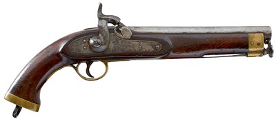Lot 412 - A .650 CALIBRE EAST INDIA COMPANY PERCUSSION CAVALRY PISTOL WITH "NEW SERIES SIDELOCK", 1843-52.