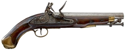 Lot 406 - A RARE .650 CALIBRE EAST INDIA COMPANY FLINTLOCK HORSE ARTILLERY PISTOL WITH RIB AND STOP, c1811-18