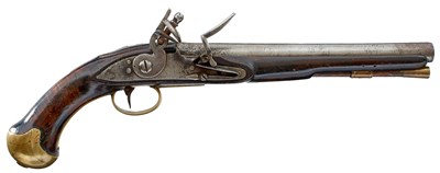 Lot 445 - A RARE .650 CALIBRE EAST INDIA COMPANY FLINTLOCK MAJOR GREEN’S ALTERED CAVALRY PISTOL, BENGAL c1778.
