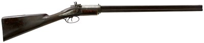 Lot 684 - A RARE .376 CALIBRE AMERICAN FOUR BARRELLED TURNOVER RIFLE
