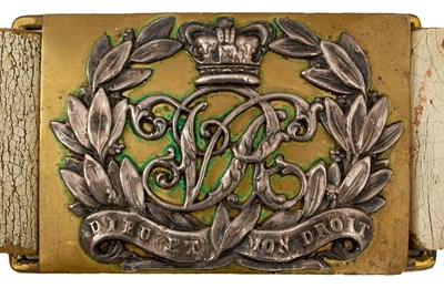 Lot 587 - A VICTORIAN OFFICER'S WAIST BELT AND CLASP