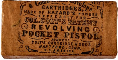 Lot 401 - A PACK OF ORIGINAL AMMUNITION FOR THE MODEL 1849 COLT PERCUSSION REVOLVER