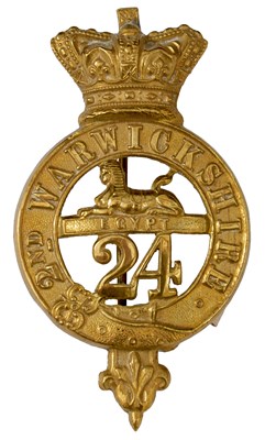 Lot 716 - A 24TH REGIMENT OF FOOT (2ND WARWICKSHIRE) GLENGARRY BADGE