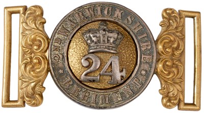 Lot 741 - A 24TH REGIMENT OF FOOT (2ND WARWICKSHIRE) OFFICER'S WAIST BELT CLASP