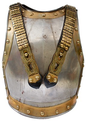 Lot 813 - A FIRST WAR PERIOD PRUSSIAN CUIRASSIER OFFICER'S BREAST AND BACK PLATE