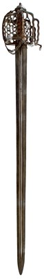 Lot 10 - A SCOTTISH BASKET HILTED BROADSWORD