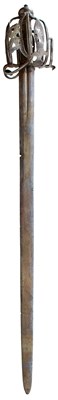 Lot 4 - AN 18TH CENTURY SCOTTISH BASKET HILTED BROADSWORD
