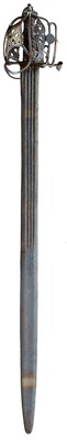 Lot 12 - A COMPOSITE 18TH CENTURY SCOTTISH BASKET-HILTED BROADSWORD