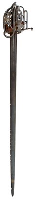 Lot 3 - AN 18TH CENTURY SCOTTISH BASKET-HILTED BACKSWORD