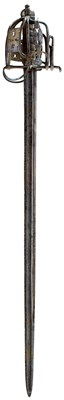 Lot 7 - AN 18TH CENTURY SCOTTISH BASKET-HILTED BACKSWORD
