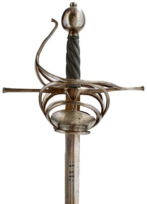 Lot 42 - A 17TH CENTURY NORTH EUROPEAN SWEPT-HILT SWORD RAPIER