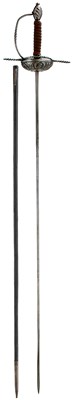 Lot 16 - A FINE 17TH CENTURY ENGLISH DISH-HILT RAPIER