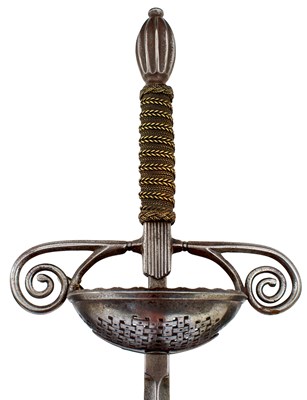 Lot 19 - A 17TH CENTURY ENGLISH CUP-HILT RAPIER