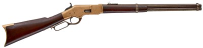 Lot 562 - AN EARLY .44 RIMFIRE OBSOLETE CALIBRE WINCHESTER MODEL 1866 SADDLE RING LEVER-ACTION CARBINE OR YELLOW BOY