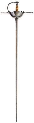 Lot 33 - A 17TH CENTURY SPANISH CUP-HILT RAPIER