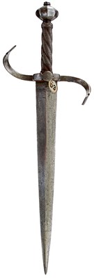 Lot 245 - A SAXON LEFT HAND DAGGER IN THE EARLY 17TH CENTURY STYLE