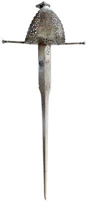 Lot 244 - A SPANISH LEFT HAND DAGGER IN THE MID 17TH CENTURY STYLE