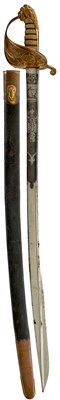 Lot 154 - AN 1827 PATTERN NAVAL OFFICER'S SWORD