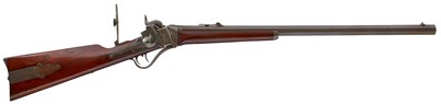 Lot 84 - A .45 CALIBRE PERCUSSION SHARPS CAPPING BREECH LOADING BUFFALO CARBINE