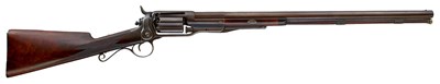 Lot 85 - A RARE 12-BORE PERCUSSION FIVE-SHOT COLT MODEL 1855 REVOLVING SHOTGUN