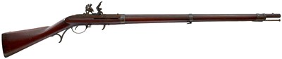 Lot 81 - A GOOD .52 CALIBRE FLINTLOCK BREECH LOADING HALL'S PATENT SERVICE RIFLE
