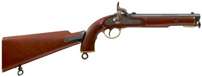 Lot 107 - AN EXCEPTIONAL .577 CALIBRE PATTERN 1856 LANCER'S PISTOL AND SHOULDER STOCK