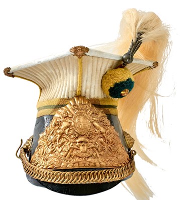 Lot 665 - A VICTORIAN TROOPER'S LANCE CAP OF THE 17TH LANCERS