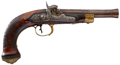 Lot 472 - A 25-BORE PERCUSSION CONTINENTAL BLUNDERBUSS PISTOL