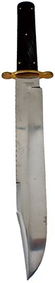 Lot 185 - A LARGE BOWIE KNIFE BY F. W. JAMES