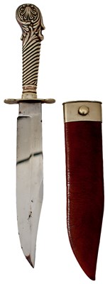 Lot 180 - A VICTORIAN CUTLERY HILTED BOWIE KNIFE
